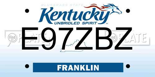 E97ZBZ Kentucky License Plate