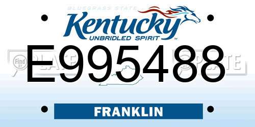 E995488 Kentucky License Plate