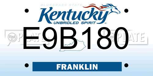 E9B180 Kentucky License Plate