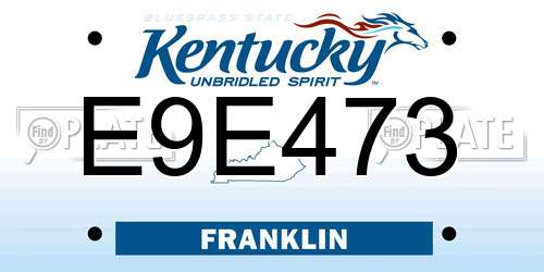 E9E473 Kentucky License Plate