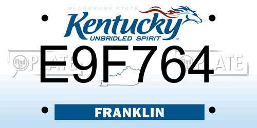 E9F764 Kentucky License Plate