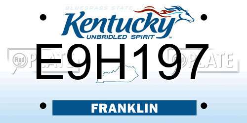 E9H197 Kentucky License Plate