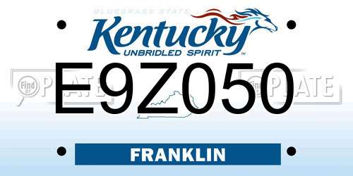 E9Z050 Kentucky License Plate