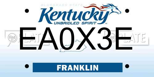 EA0X3E Kentucky License Plate