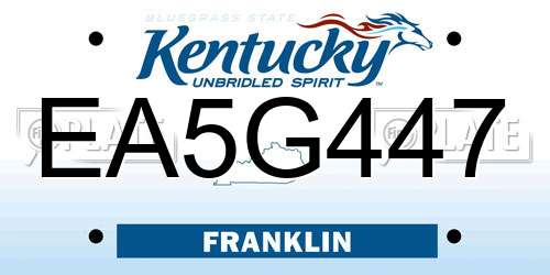 EA5G447 Kentucky License Plate