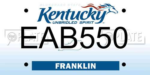 EAB550 Kentucky License Plate