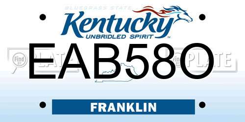 EAB58O Kentucky License Plate