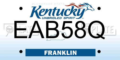 EAB58Q Kentucky License Plate