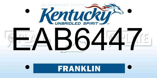 EAB6447 Kentucky License Plate