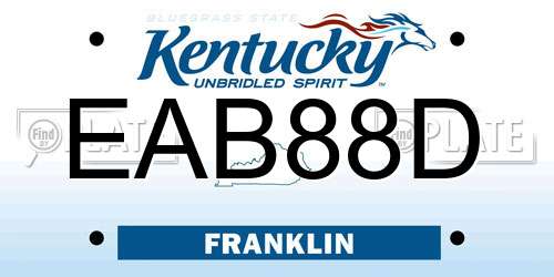 EAB88D Kentucky License Plate