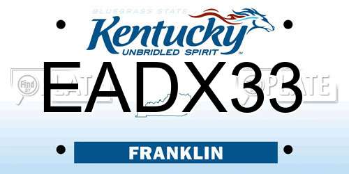 EADX33 Kentucky License Plate