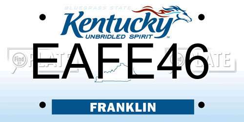 EAFE46 Kentucky License Plate