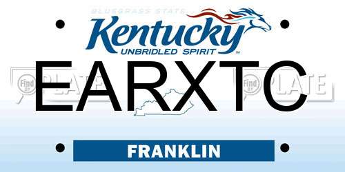 EARXTC Kentucky License Plate