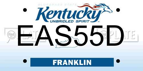 EAS55D Kentucky License Plate