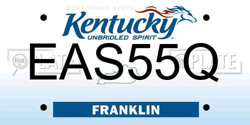 EAS55Q Kentucky License Plate