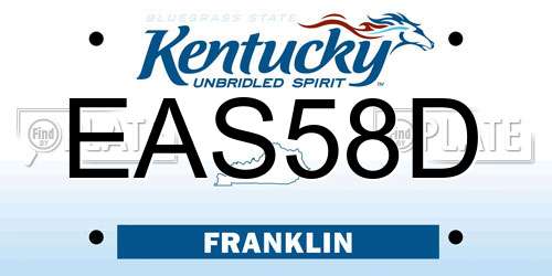 EAS58D Kentucky License Plate