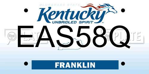 EAS58Q Kentucky License Plate