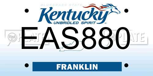 EAS880 Kentucky License Plate