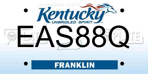 EAS88Q Kentucky License Plate