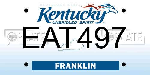 EAT497 Kentucky License Plate