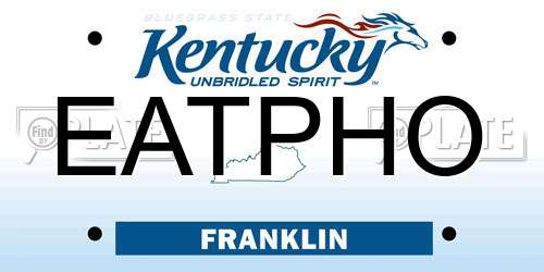 EATPHO Kentucky License Plate