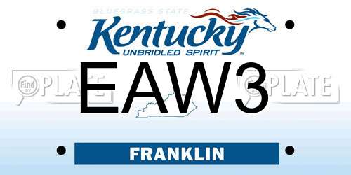 EAW3 Kentucky License Plate