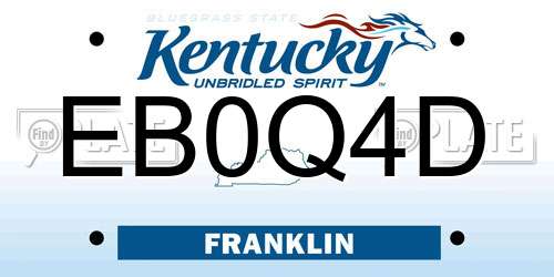 EB0Q4D Kentucky License Plate