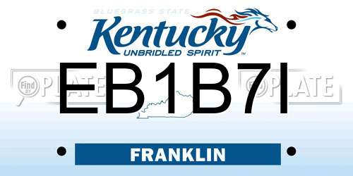 EB1B7I Kentucky License Plate