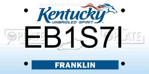 EB1S7I Kentucky License Plate