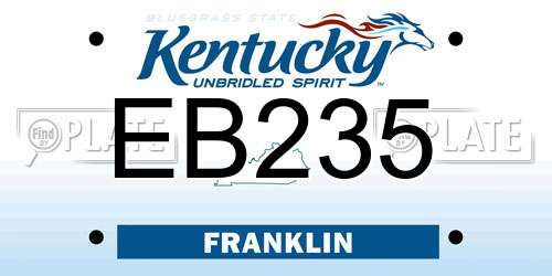 EB235 Kentucky License Plate