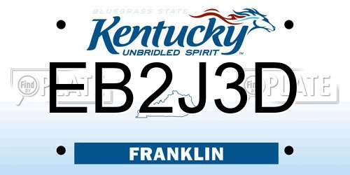 EB2J3D Kentucky License Plate