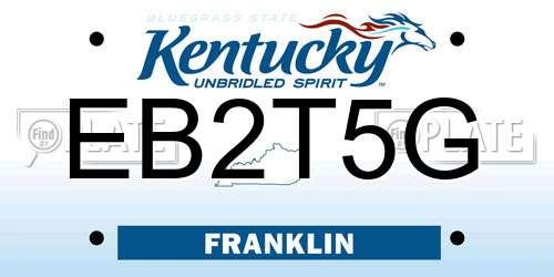 EB2T5G Kentucky License Plate