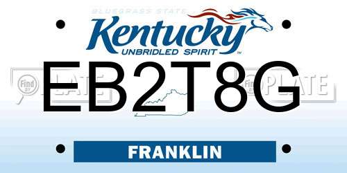 EB2T8G Kentucky License Plate