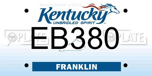EB380 Kentucky License Plate