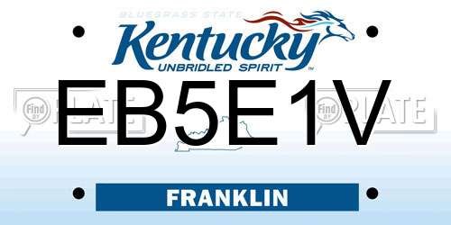 EB5E1V Kentucky License Plate