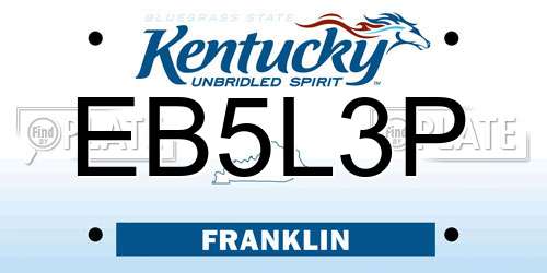 EB5L3P Kentucky License Plate