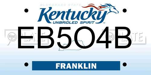 EB5O4B Kentucky License Plate