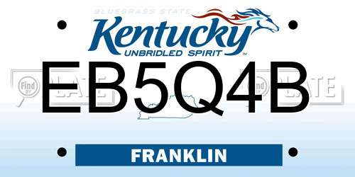 EB5Q4B Kentucky License Plate