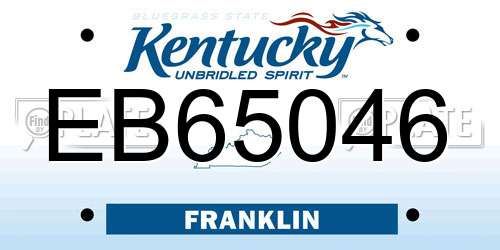 EB65046 Kentucky License Plate