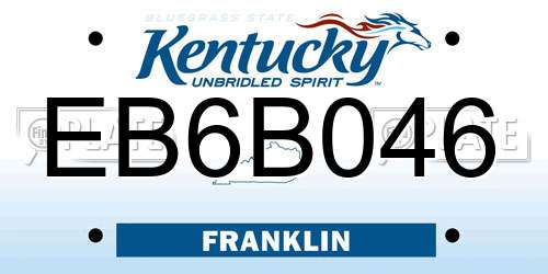EB6B046 Kentucky License Plate
