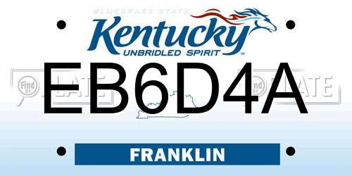 EB6D4A Kentucky License Plate