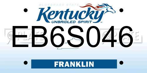 EB6S046 Kentucky License Plate