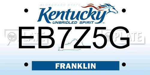 EB7Z5G Kentucky License Plate
