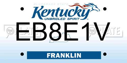 EB8E1V Kentucky License Plate