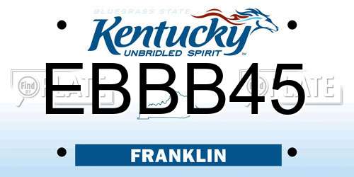 EBBB45 Kentucky License Plate