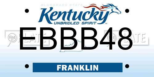 EBBB48 Kentucky License Plate