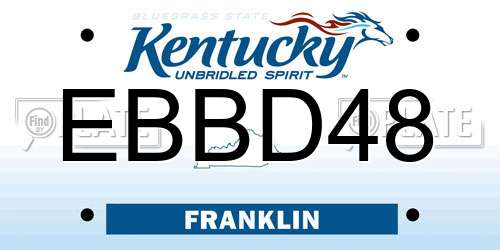 EBBD48 Kentucky License Plate