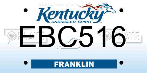 EBC516 Kentucky License Plate