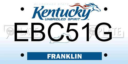 EBC51G Kentucky License Plate