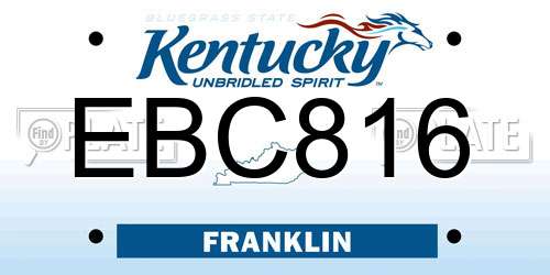 EBC816 Kentucky License Plate